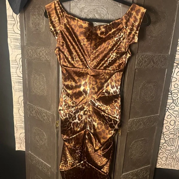 NWT Nicole Miller leopard print dress - Picture 4 of 11